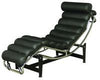 Leather and steel lounge chair